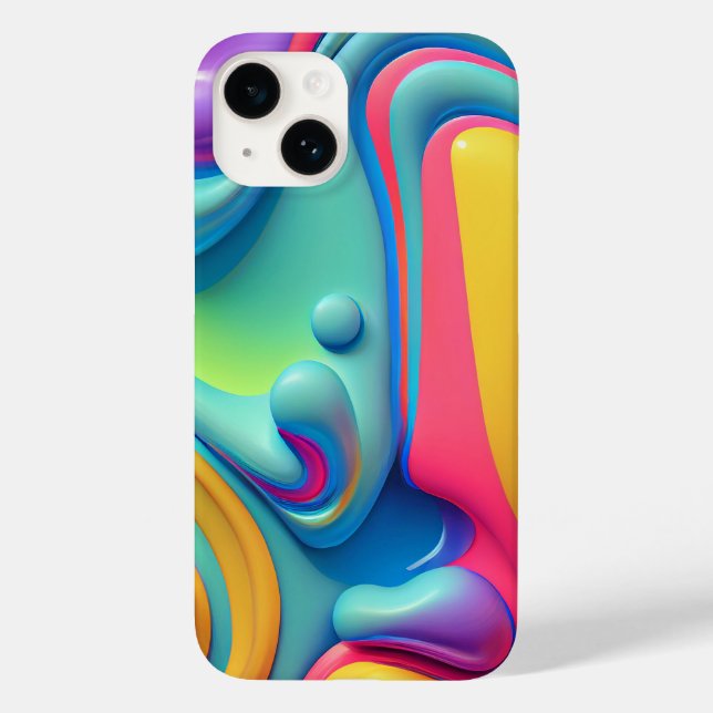 Plastic Rainbow Fluid Shapes Case-Mate iPhone Case (Back)
