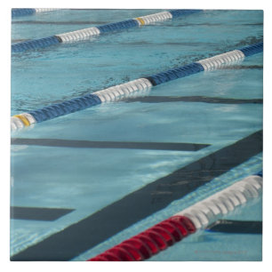 Plastic separators in a swimming pool creating tile