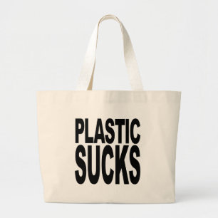 Plastic Sucks Large Tote Bag