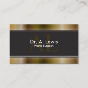 Plastic Surgeon Business Card - Metal Monogram