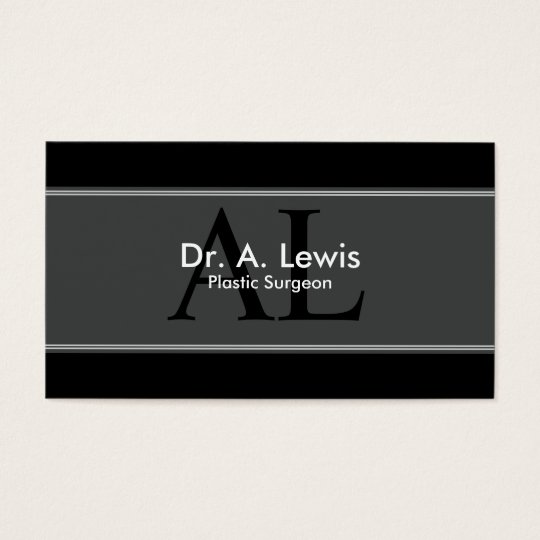 Plastic Surgeon Business Card - Monogram