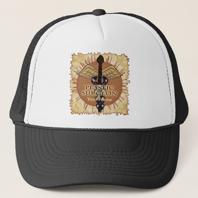 Plastic Surgeon Caduceus Trucker Hat (Front)