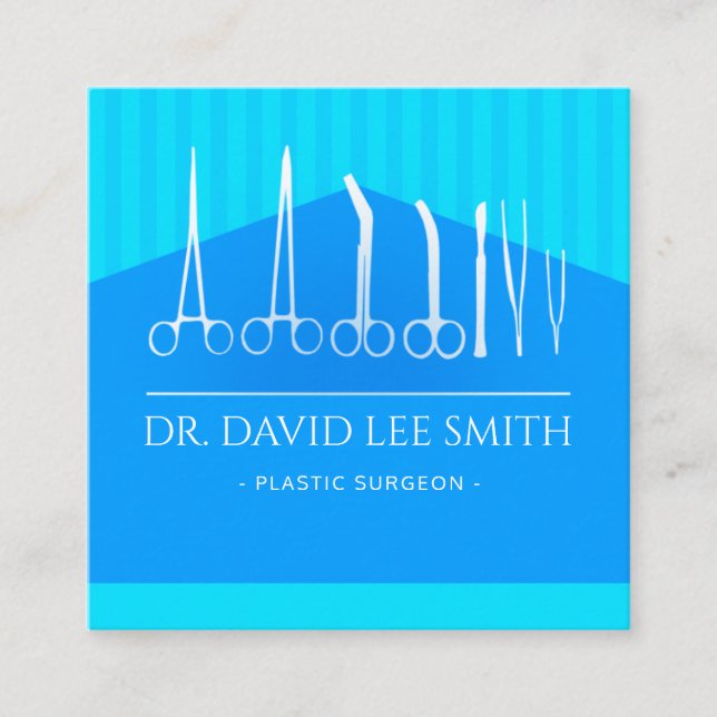 Plastic surgeon / Doctor / Surgeon assistant Squar Square Business Card (Front)