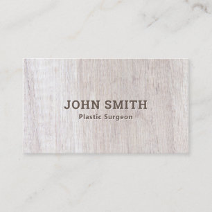 Plastic Surgeon Elegant Light Wood Texture Business Card