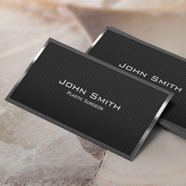 Plastic Surgeon Professional Carbon Fibre Elegant Business Card (Creator Uploaded)