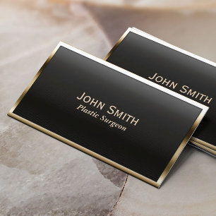 Plastic Surgeon Professional Gold Border Business Card