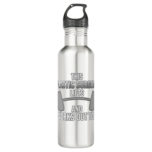 Plastic Surgeon Workout Surgery Medical Doctor Gra 710 Ml Water Bottle (Front)