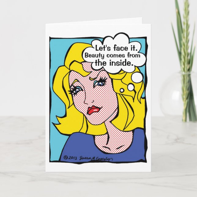 Plastic Surgery Get Well Funny Comic Book Woman Card (Front)