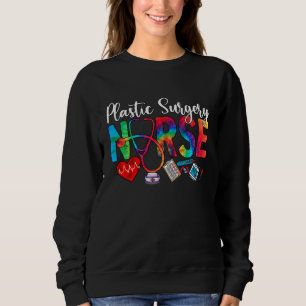 Plastic Surgery Nurse Tie Dye Love Heart Stethosco Sweatshirt