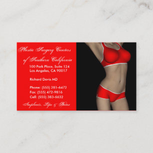 Plastic Surgery Red/Black Business Card