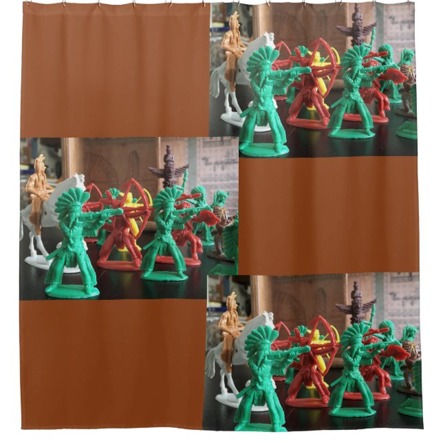 Plastic Toys Shower Curtain Indians (Front)
