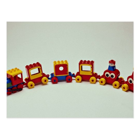 Plastic train set toy for kids postcard