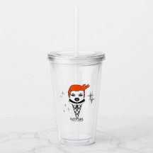 Plastic tumbler with lid GOTH GAIL Creamy dreamies