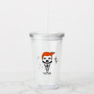 Plastic tumbler with lid GOTH GAIL Creamy dreamies