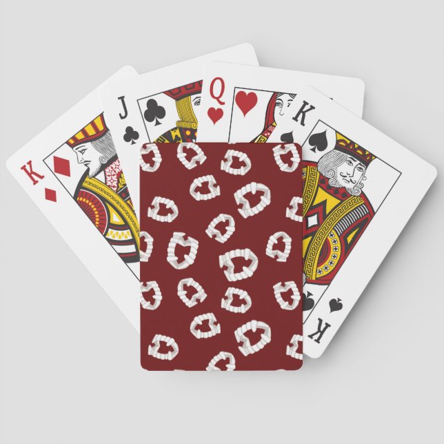 Plastic Vampire Teeth - Wine Playing Cards (Back)