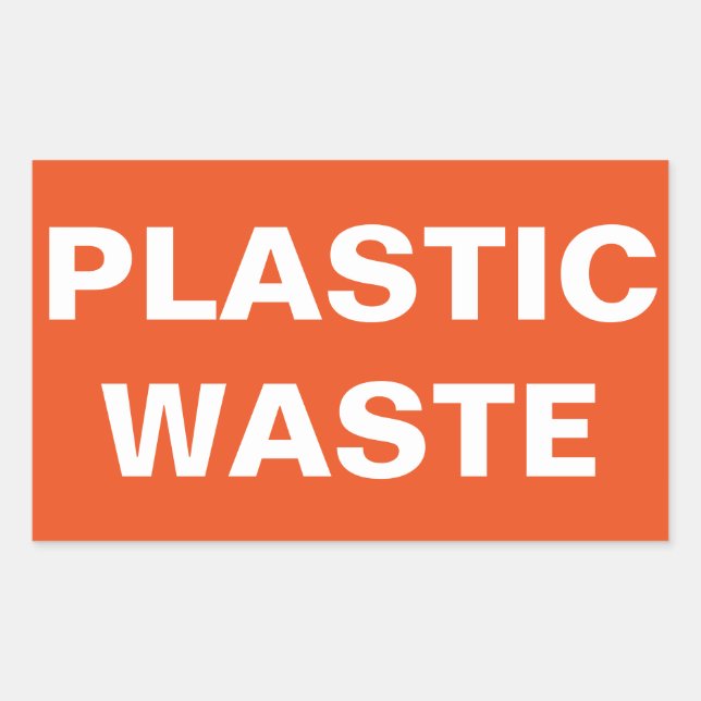 Plastic Waste Sign Rectangular Sticker (Front)