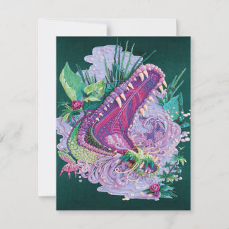 Plasticine Art Alligator, Lover Gift, Vintage Gift Invitation