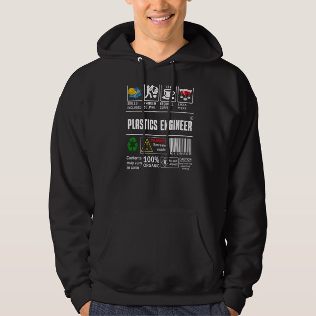 Plastics Engineer Label Skills Solving Coffee Wine Hoodie (Front)