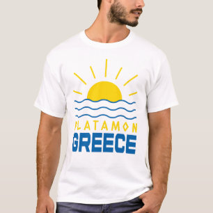 Platamon Greece Sunshine And Sea Men's White T-Shirt