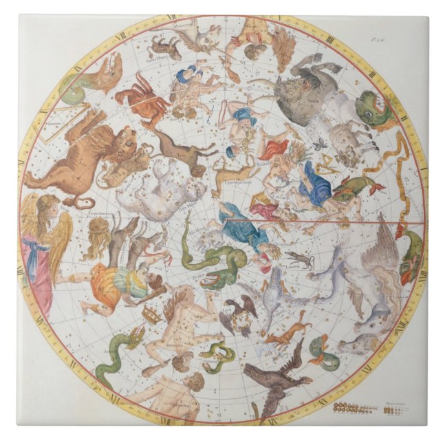 Plate 26 from 'Atlas Coelestis', by John Flamsteed Tile (Front)