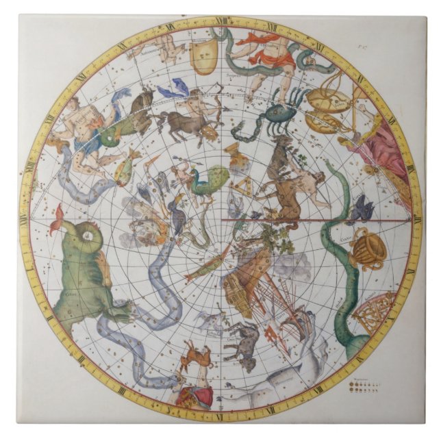 Plate 27 from 'Atlas Coelestis', by John Flamsteed Tile (Front)
