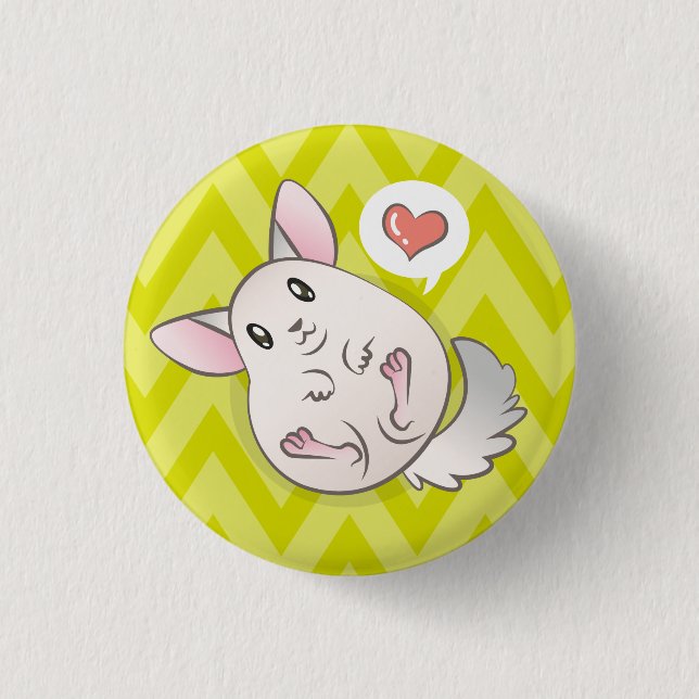 Plate 3,2cm Chinchilla Verde Heart 3 Cm Round Badge (Front)