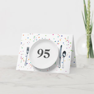 Plate and Silverware for 95th Birthday Card
