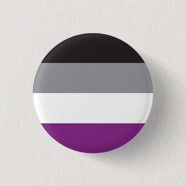 Plate Asexual Flag - Love is Love 3 Cm Round Badge (Front)