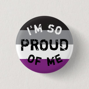 Plate Asexual Flag Under Proud - Love is Love 3 Cm Round Badge