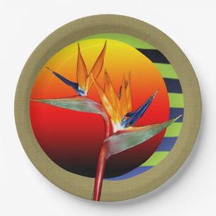 Plate   Bird of Paradise flower Tropical Abstract