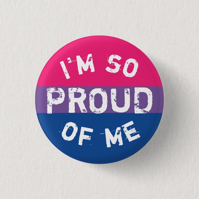 Plate Bisexual Flag Under Proud - Love is Love 3 Cm Round Badge (Front)