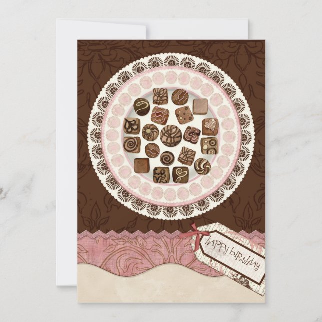 Plate full of Chocolates Birthday Party Invitation (Front)