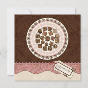 Plate full of Chocolates Birthday Party Invitation