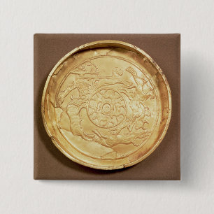 Plate (gold) 15 cm square badge
