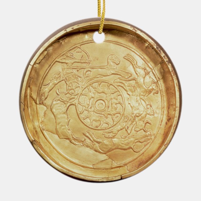 Plate (gold) ceramic tree decoration (Front)