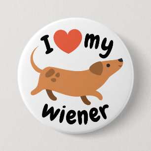Plate I love my to wiener - Dog dachshund 7.5 Cm Round Badge
