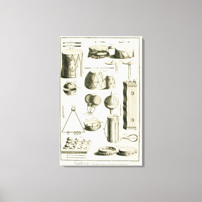 Plate II: Ancient and modern percussion instrument Canvas Print (Front)