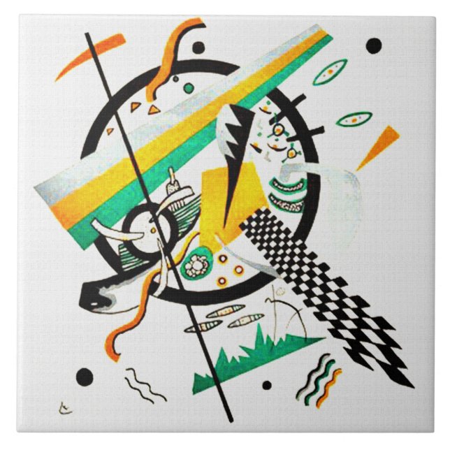 Plate IV -  Wassily Kandinsky Modern Art Tile (Front)