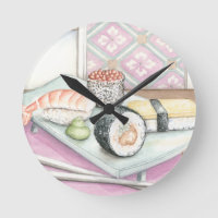 Plate of Assorted Sushi with Chopsticks