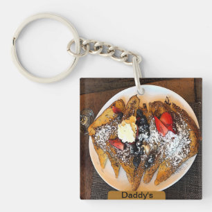 Plate of French Toast with Fruit Art Key Ring