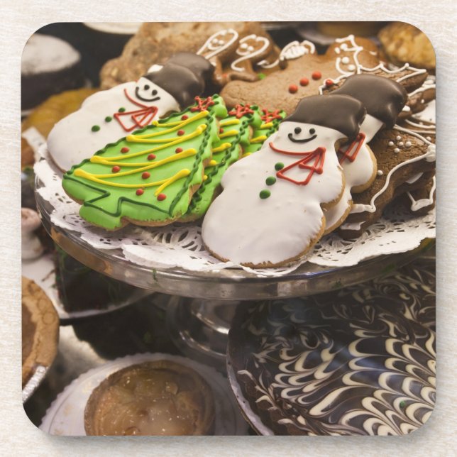 Plate of Fresh Christmas Cookies Coaster (Front)