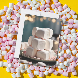 Plate of marshmallows postcard