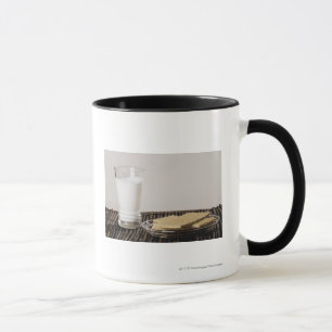 Plate of snacks with a glass of milk mug