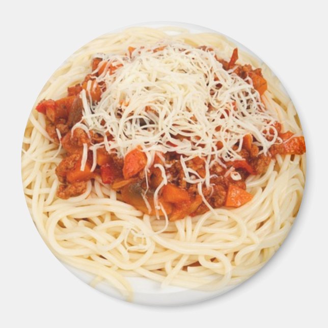 Plate of Spaghetti Dinner Refrigerator Magnet (Front)