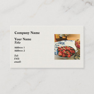 Plate Of Strawberries Business Card