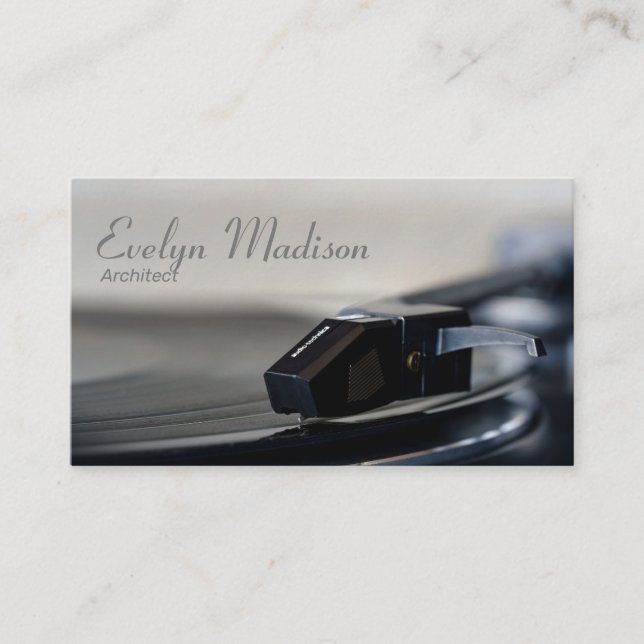 plate record vinyl turntable business card (Front)