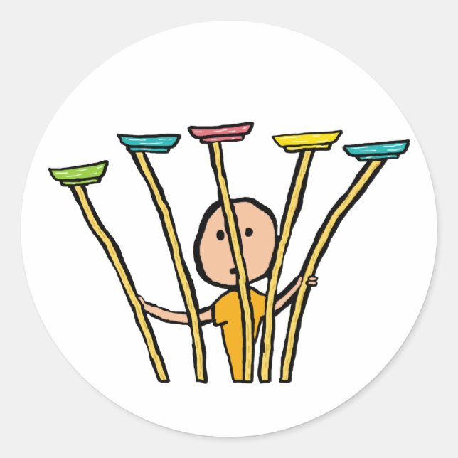 Plate Spinning Classic Round Sticker (Front)