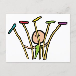 Plate Spinning Postcard
