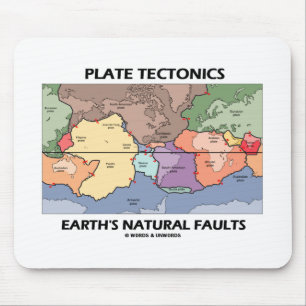 Plate Tectonics Earth's Natural Faults (World Map) Mouse Mat