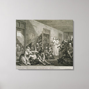 Plate VIII from A Rake's Progress, 1735 Canvas Print